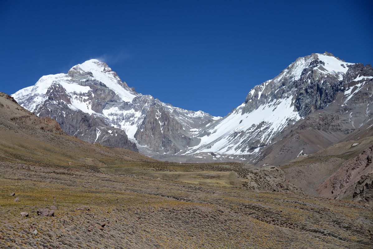 15 Aconcagua East Face And Ameghino From The Relinchos Valley Between Casa de Piedra And Plaza Argentina Base Camp